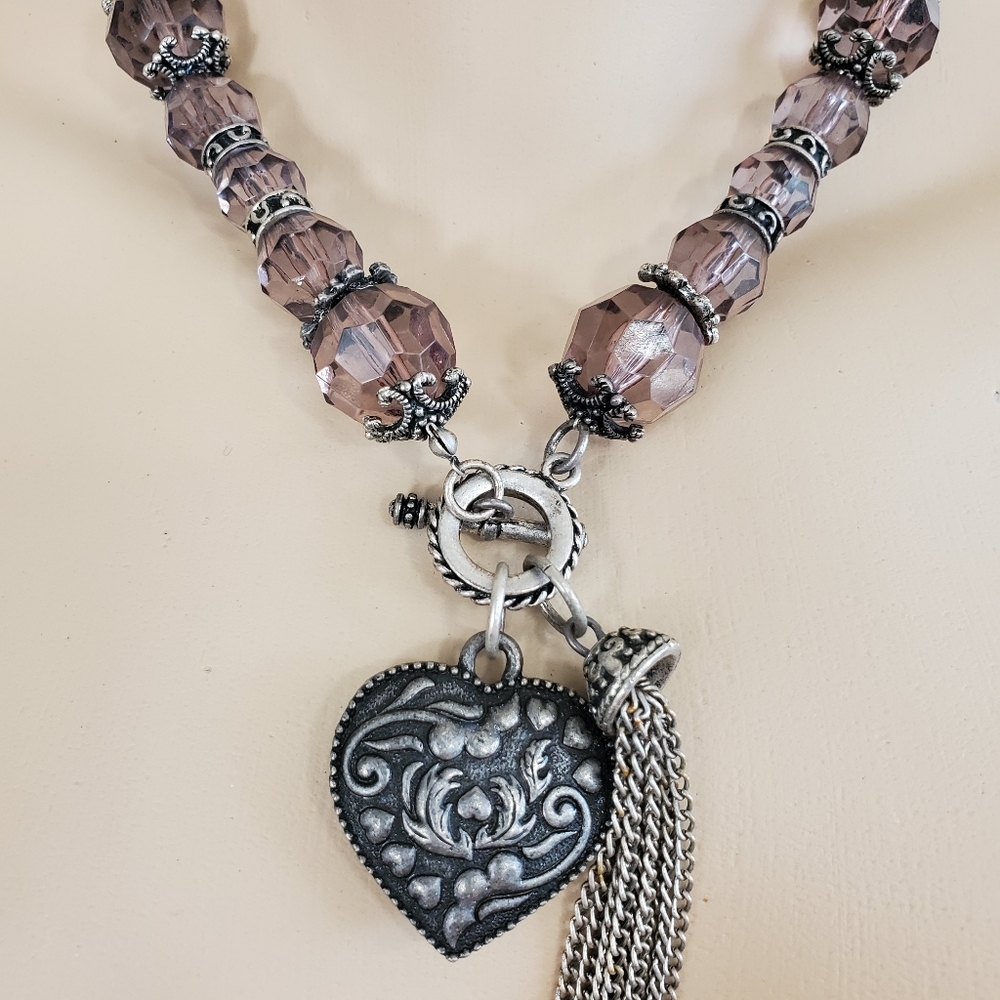 PreLoved Beaded Pendant Necklace - Toggle Clasp - Picture 3 of 9